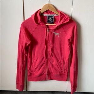 PINK Victoria's Secret Hoodie, zip-up, rainbow peace sign